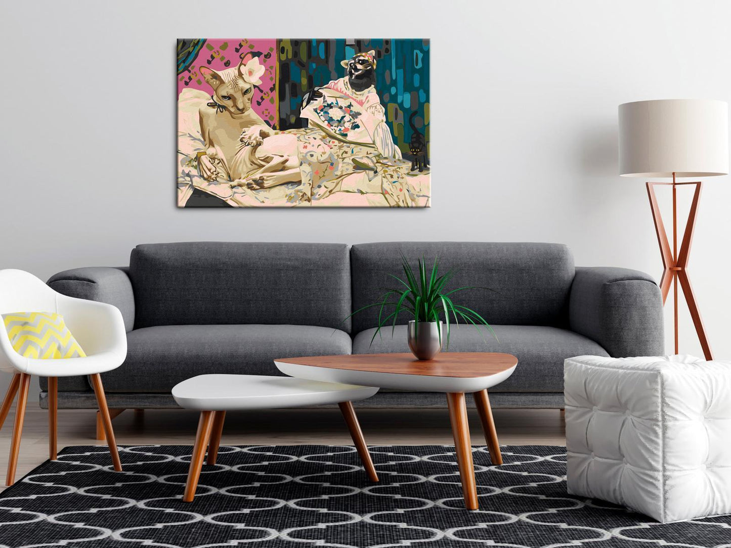 DIY-Gemälde auf Leinwand – Lady Cat 