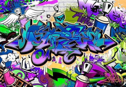 Fotobehang - Graffiti: violet theme