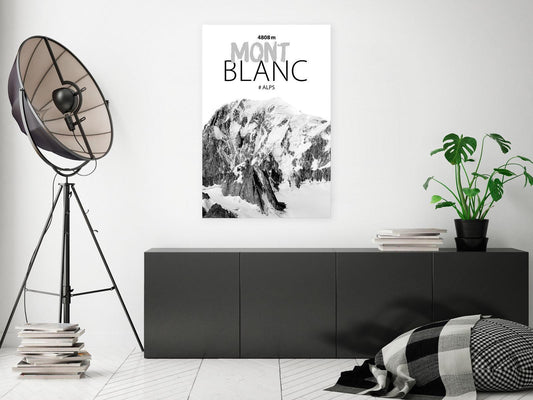 Schilderij - Mont Blanc (1 Part) Vertical