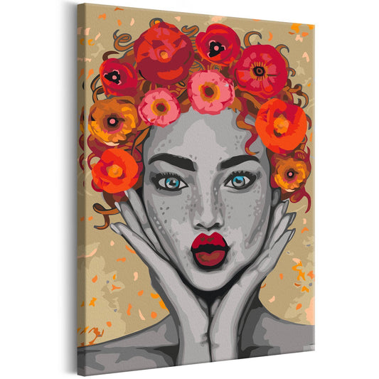 DIY canvas painting - Summer Lady 