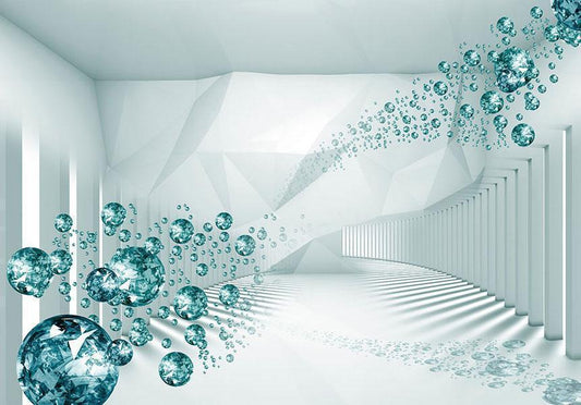 Self-adhesive photo wallpaper - Diamond Corridor (Turquoise)