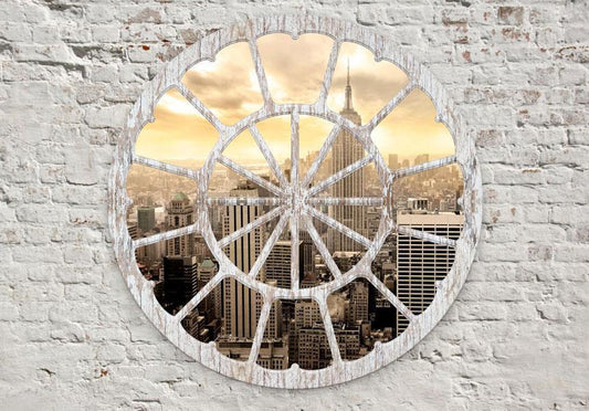 Selbstklebende Fototapete - New York: Ein Blick durch das Fenster
