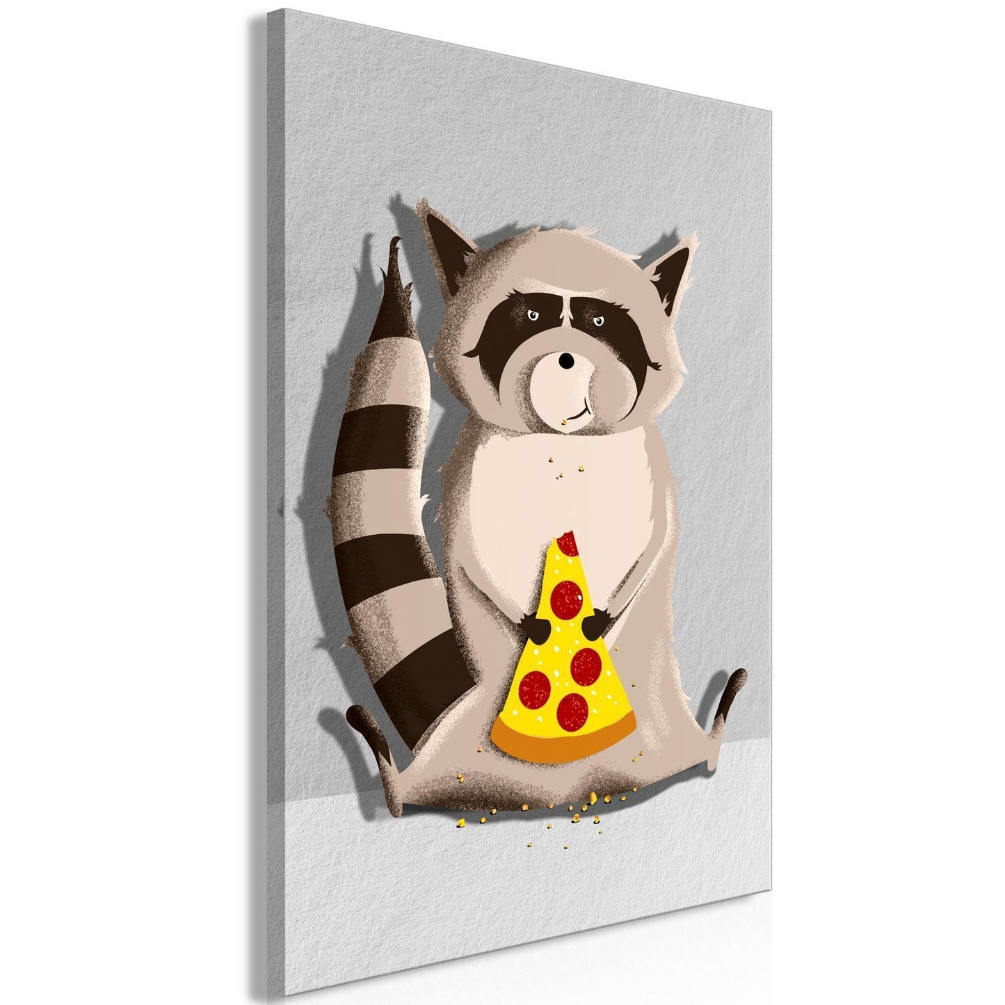Schilderij - Gourmand Raccoon (1 Part) Vertical