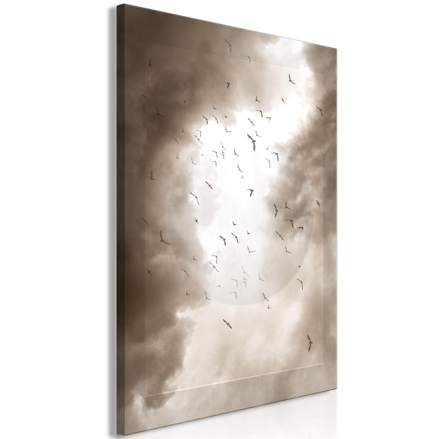 Schilderij - Birds in the Clouds (1 Part) Vertical