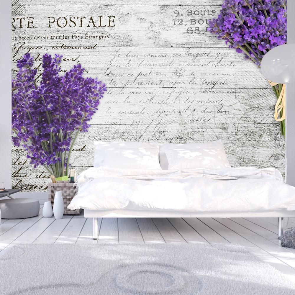 Self-adhesive photo wallpaper - Lavender postcard