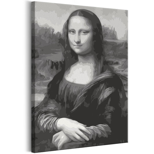 DIY Canvas Painting - Black and White Mona Lisa 
