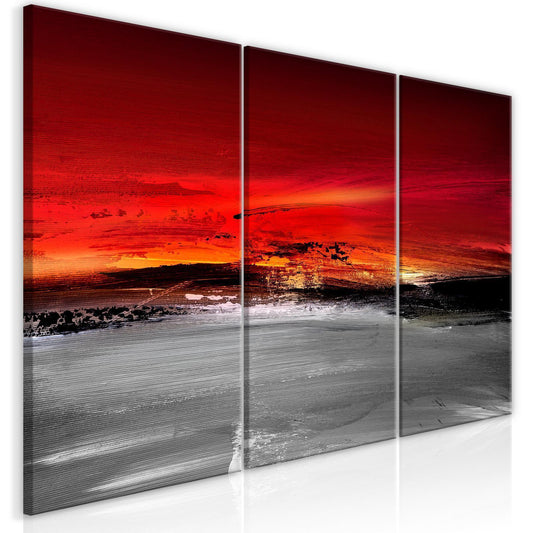 Schilderij - Crimson Landscape (3 Parts)