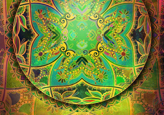 Self-adhesive photo wallpaper - Mandala: Emerald Fantasy