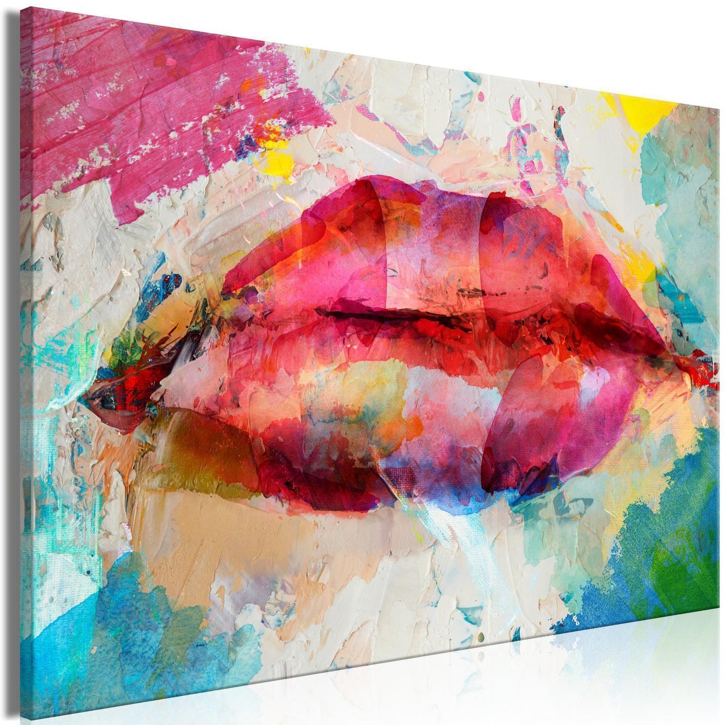 Schilderij - Artistic Lips (1 Part) Wide