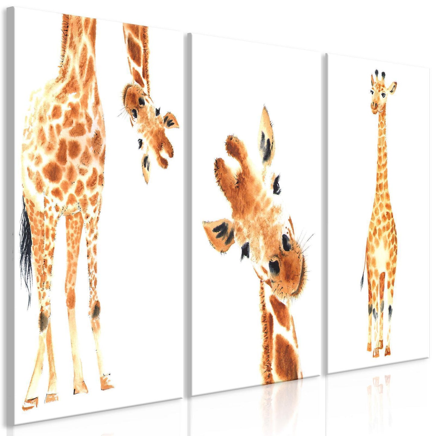 Gemälde - Lustige Giraffen (3 Teile)