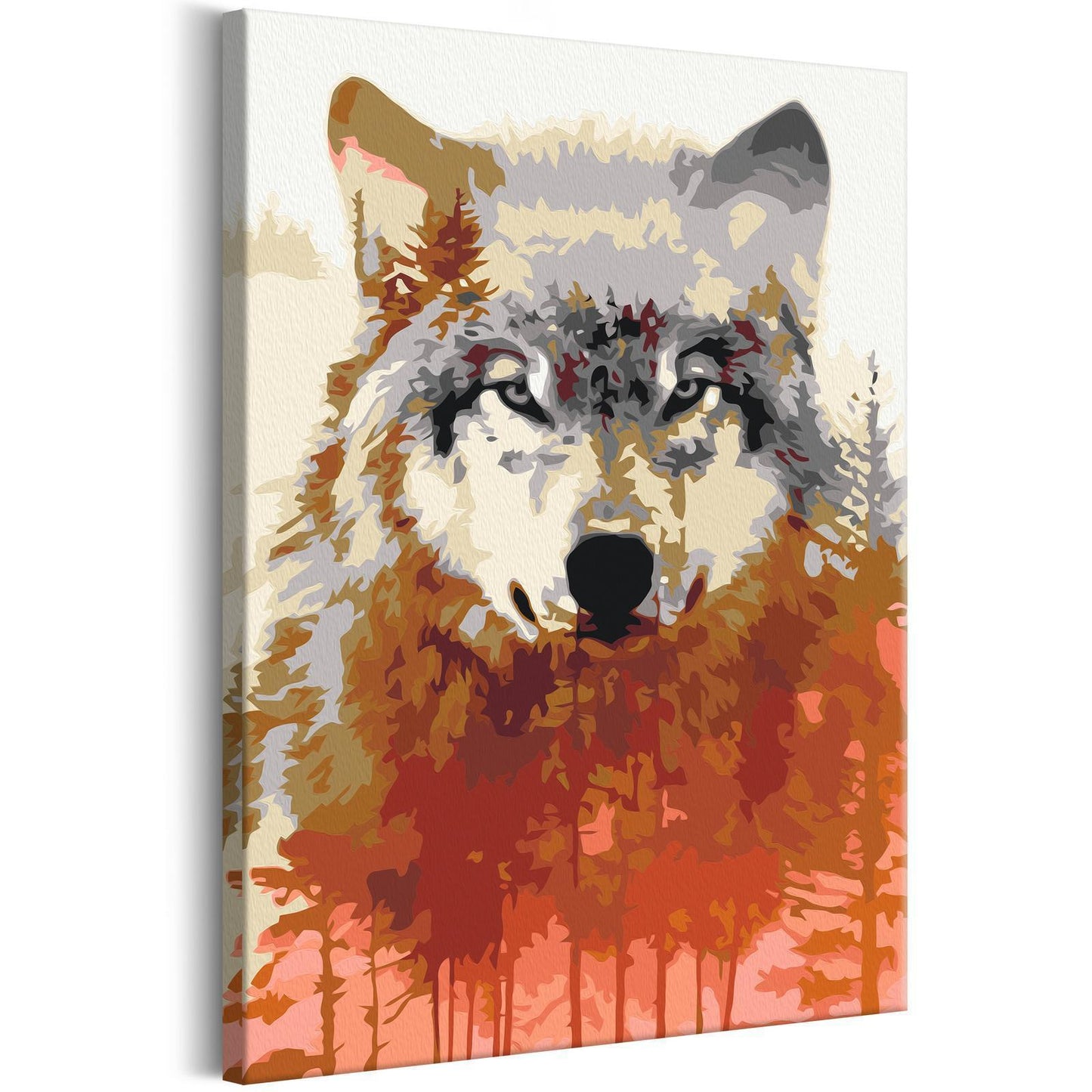 DIY-Leinwandgemälde – Wolf und Wald 