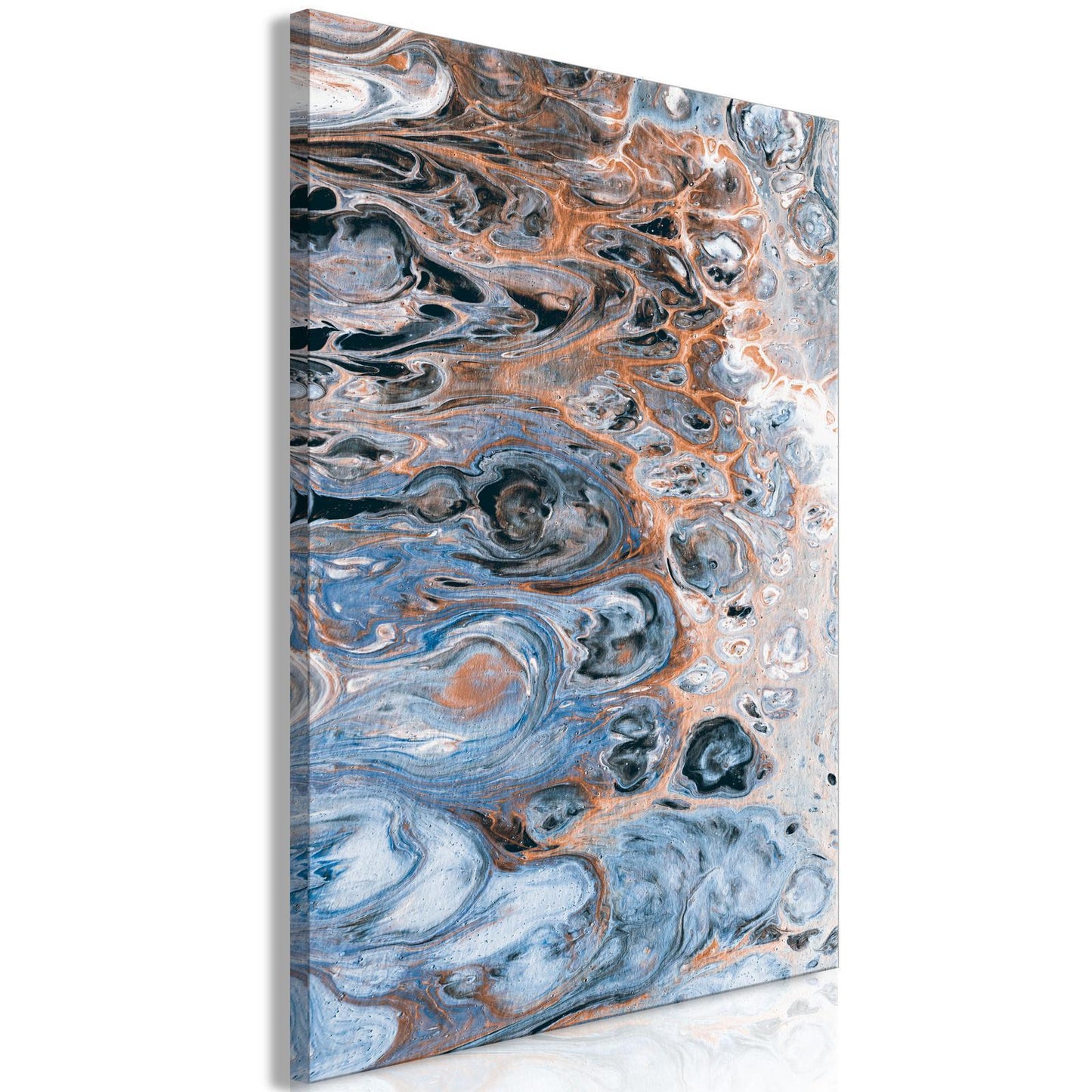 Schilderij - Sienna Blue Marble (1 Part) Vertical