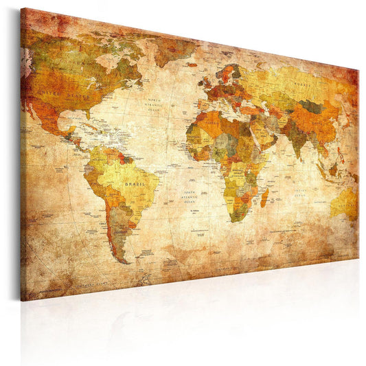 Bild auf Kork – Weltkarte: Zeitreise [Korkkarte] 