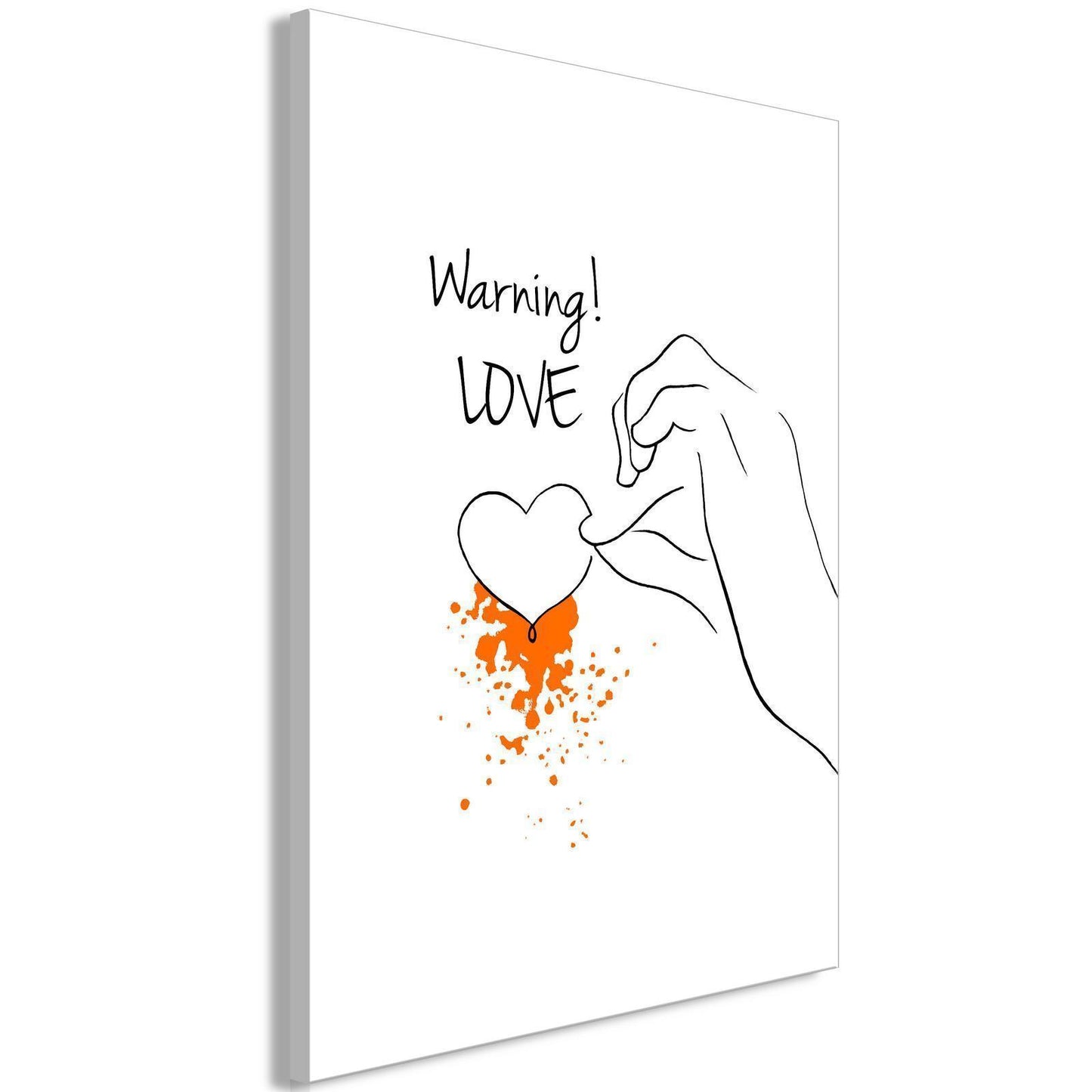 Schilderij - Warning! Love (1 Part) Vertical