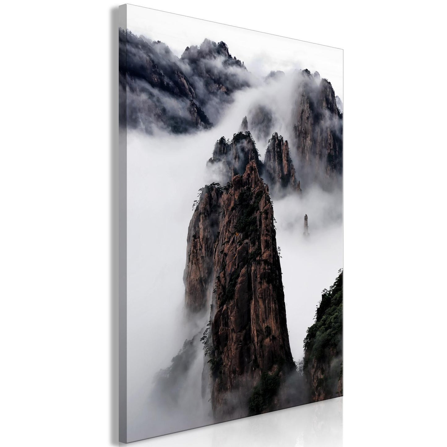 Painting - High Mountains in Mist (1-part) - Landscape of Clouds Amid Rocks