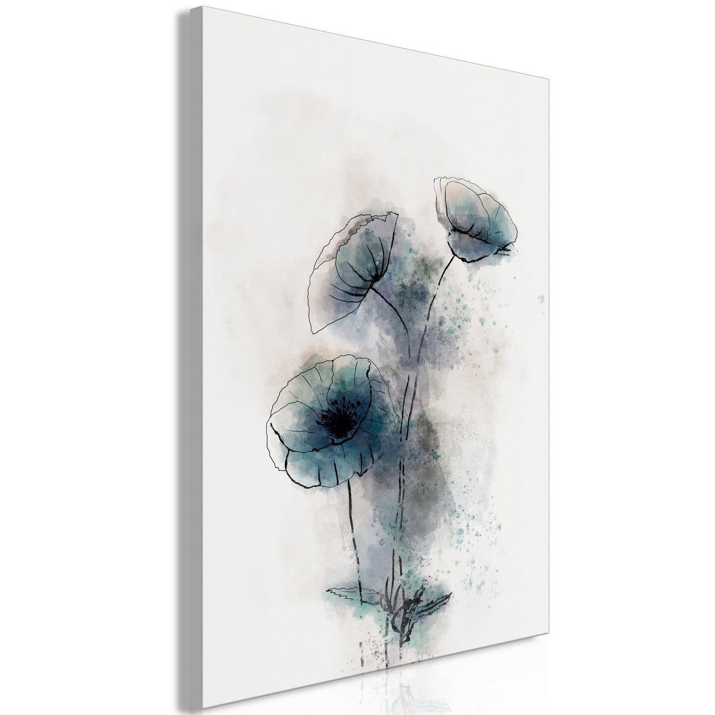 Gemälde - Blaue Mohnblumen (1 Teil) Vertikal