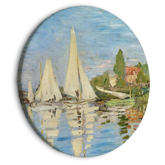 Rond schilderij - Regatta in Argenteuil, Claude Monet - The Landscape of Sailboats on the River