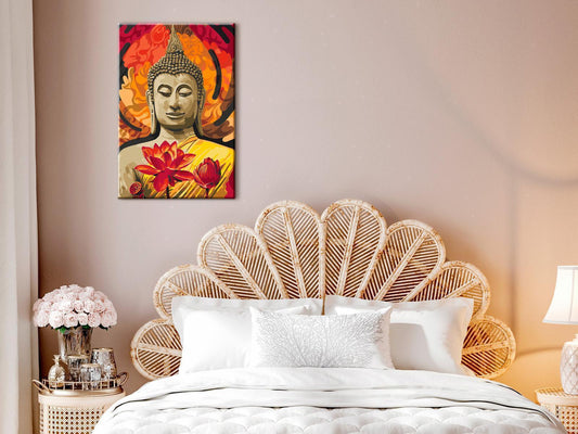 DIY-Gemälde auf Leinwand – Feuriger Buddha 