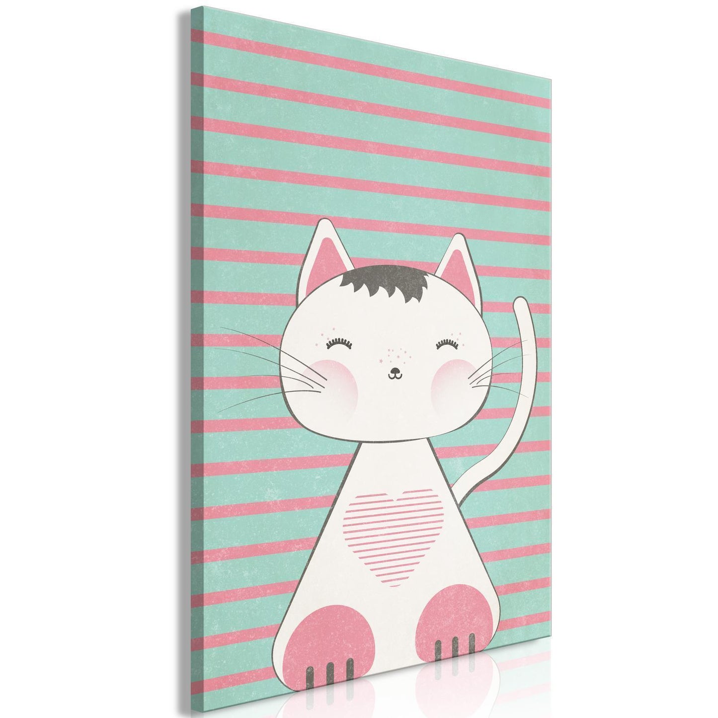 Schilderij - Striped Kitten (1 Part) Vertical