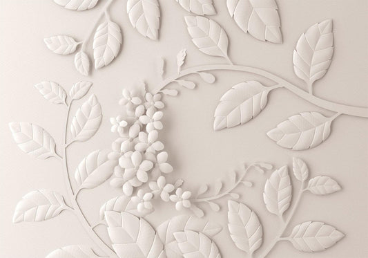 Self-adhesive photo wallpaper - Paper Flowers (Cream)