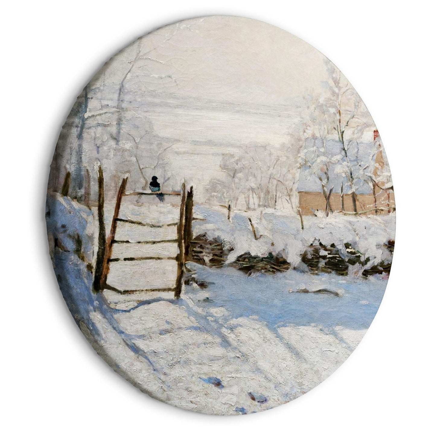 Rond schilderij - Claude Monet’s Magpie - Normandy’s Painted Winter Landscape