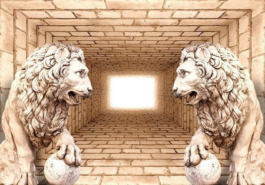 Self-adhesive photo wallpaper - Mystery of lions