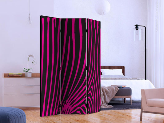 Vouwscherm - Zebra pattern (violet)