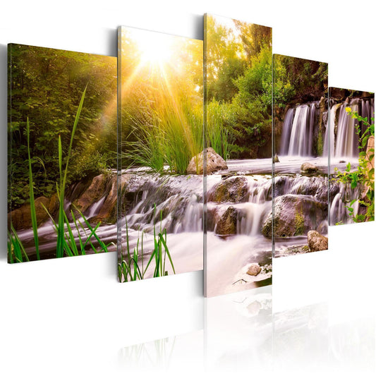 Schilderij - Forest Waterfall