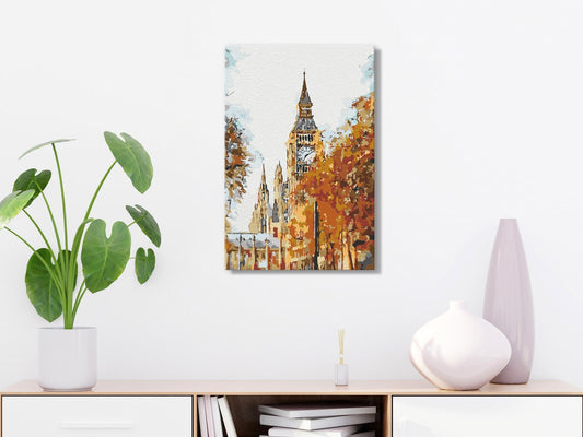 DIY canvas painting - Autumn in London 
