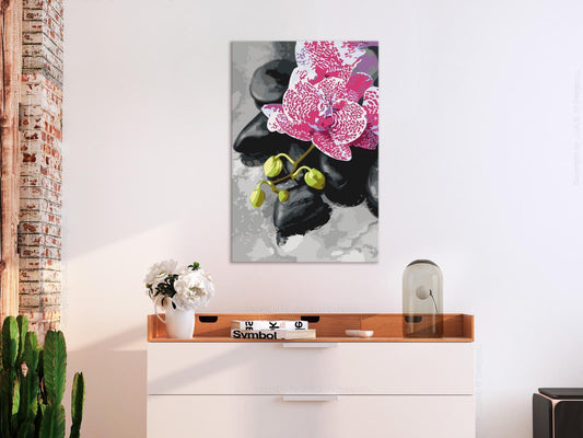 DIY painting on canvas - Pink Orchid 
