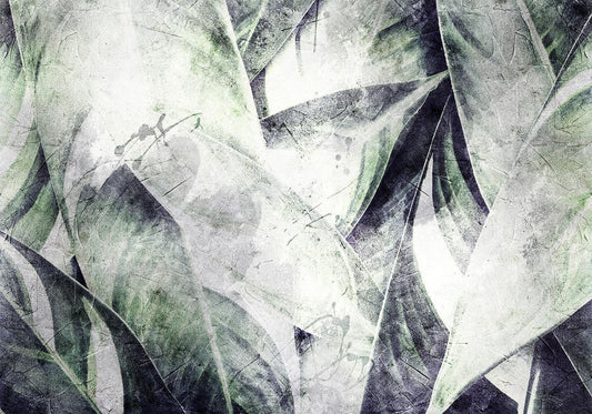 Fotobehang - Eclectic jungle - plant motif with exotic leaves with texture