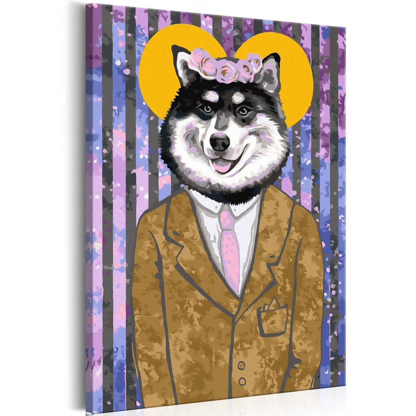 Doe-het-zelf op canvas schilderen - Dog in Suit