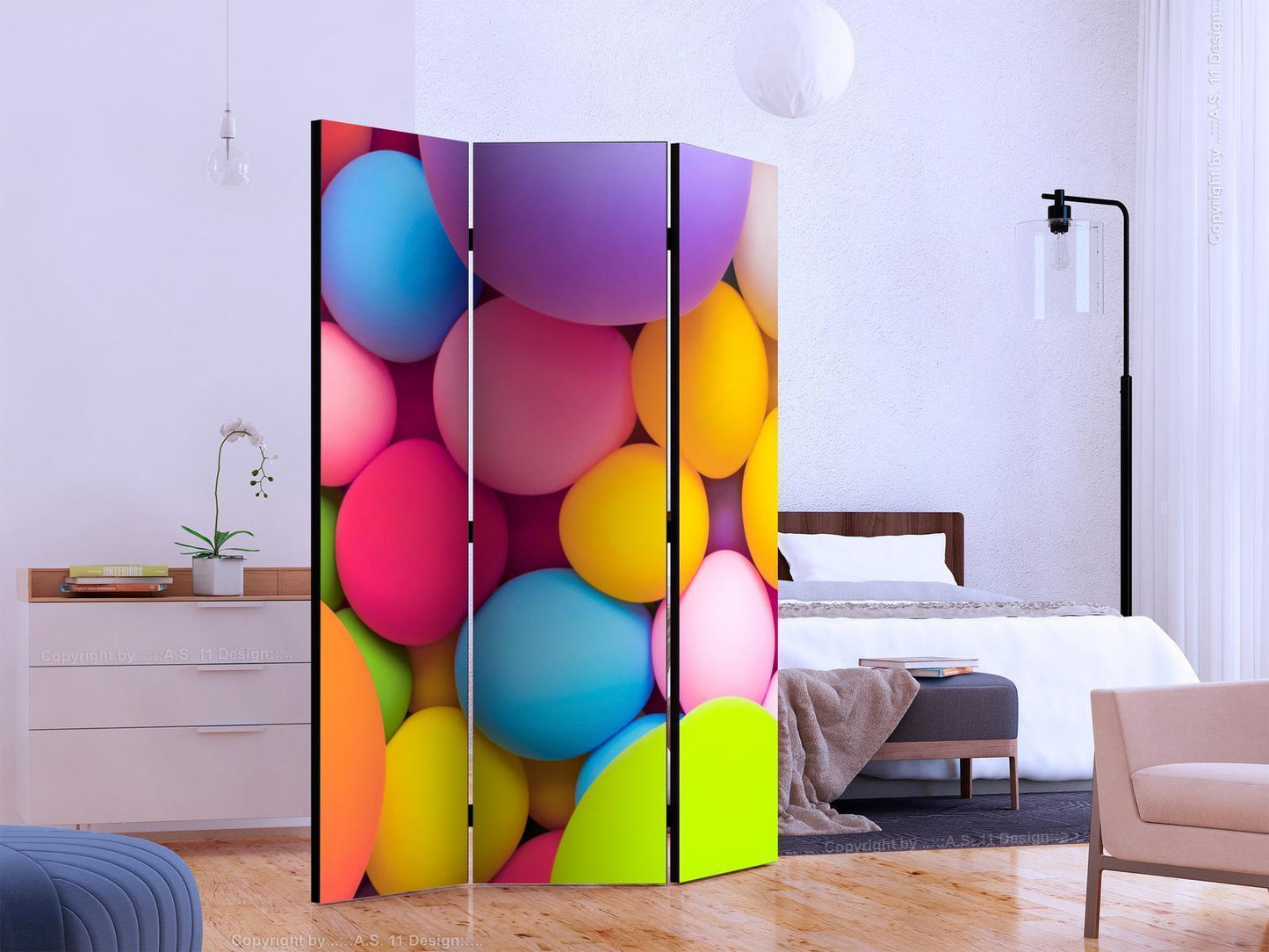Folding Screen - Colorful Balls [Room Dividers] 