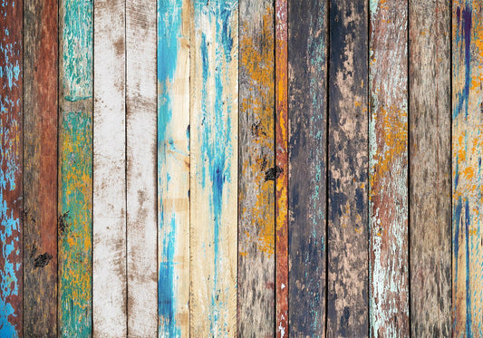 Self-adhesive photo wallpaper - Wooden Rainbow
