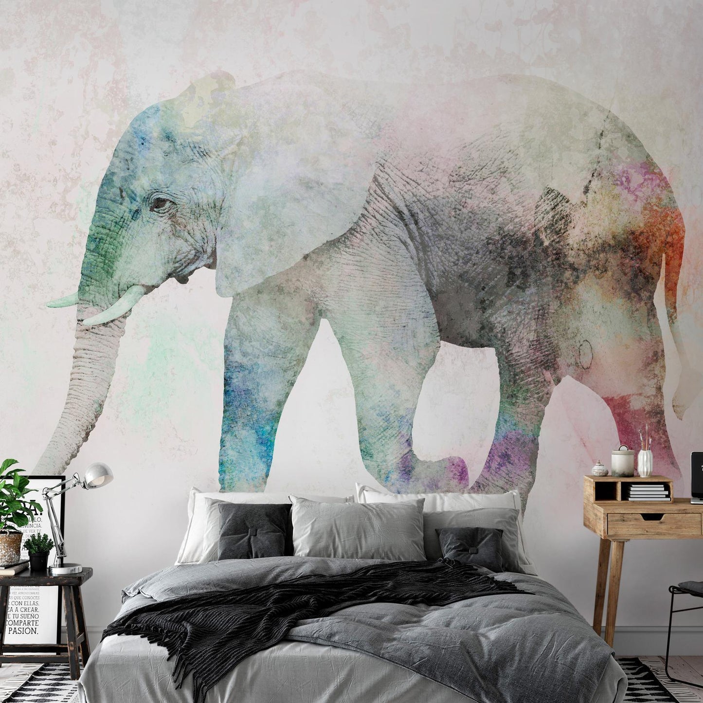 Self-adhesive photo wallpaper - Painted Elephant