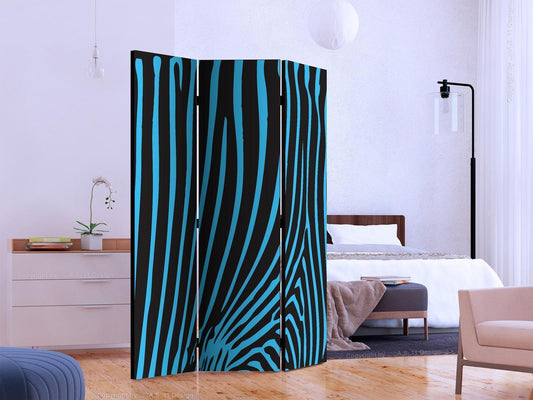Vouwscherm - Zebra pattern (turquoise)
