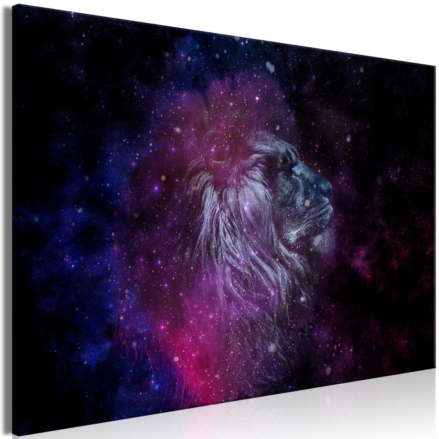 Schilderij - Cosmic Lion (1 Part) Wide