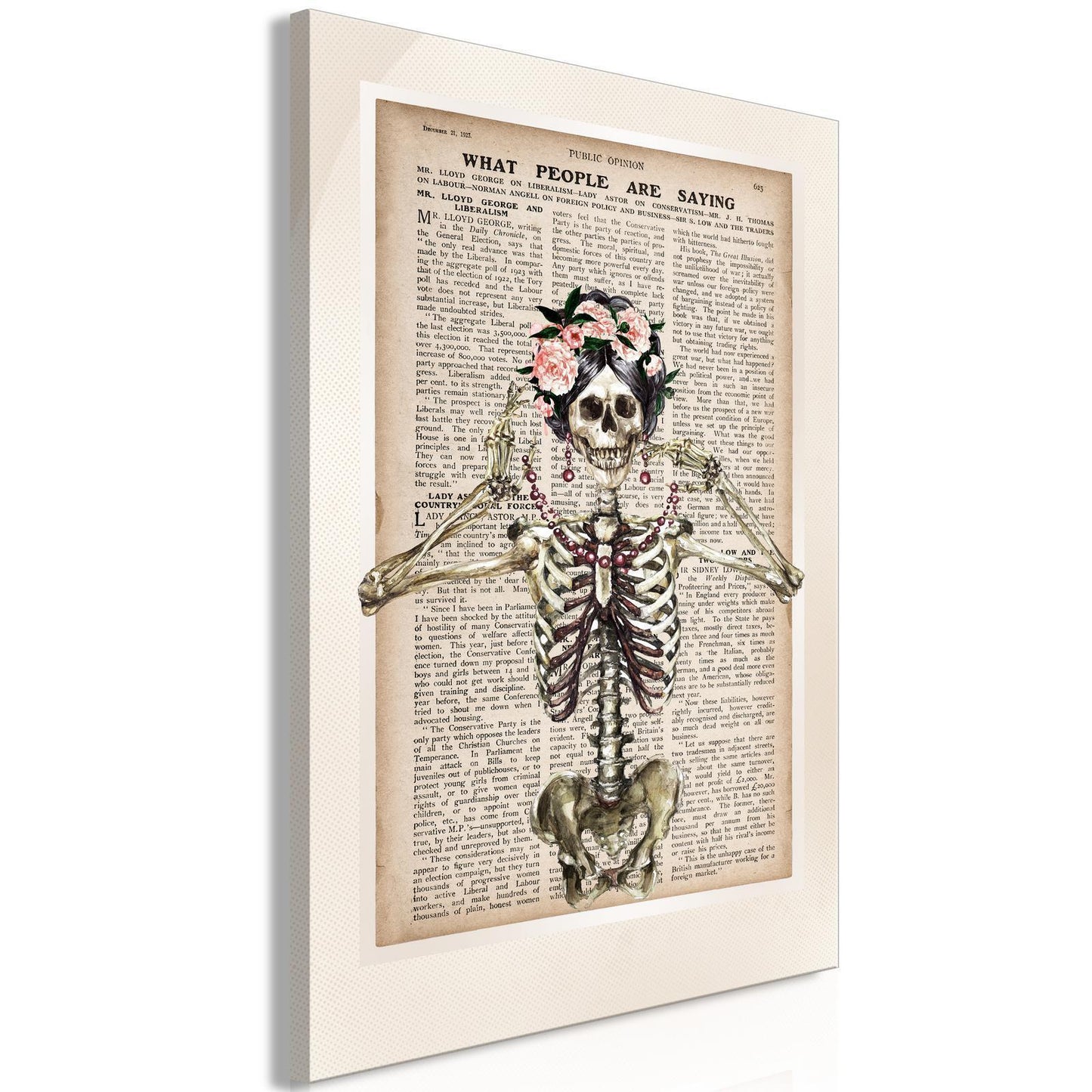 Schilderij - Mrs Skeleton (1 Part) Vertical