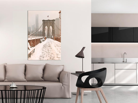 Gemälde - Brooklyn Bridge in Sepia (1 Teil) Vertikal