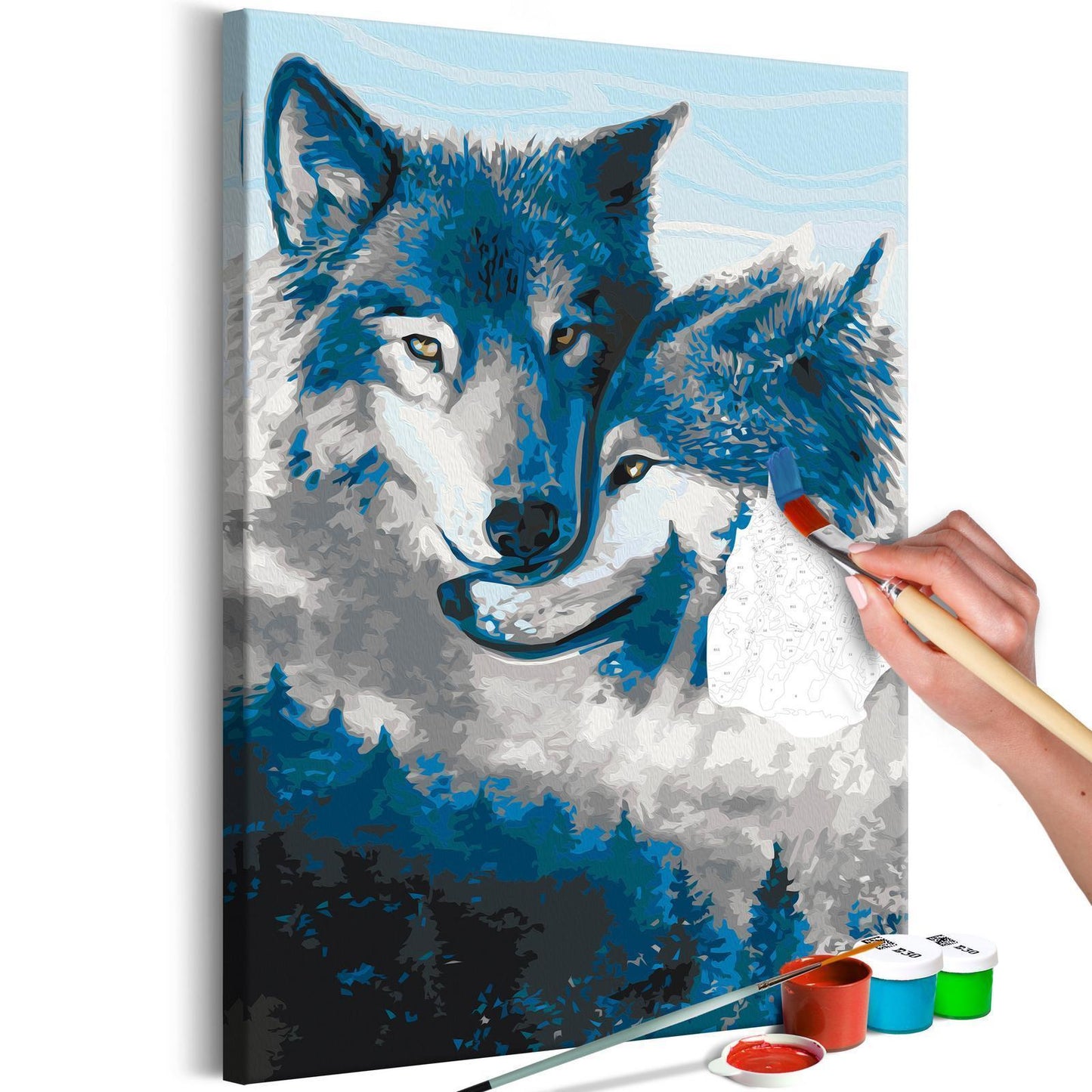 Doe-het-zelf op canvas schilderen - Wolves in Love