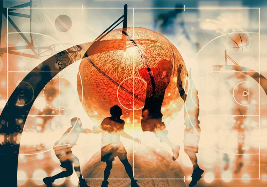 Selbstklebende Fototapete – Ich liebe Basketball!
