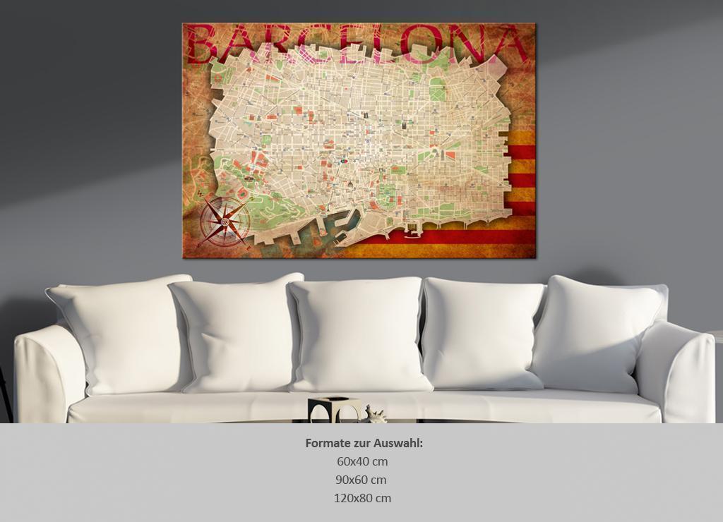 Bild auf Kork - Karte von Barcelona [Cork Map] 
