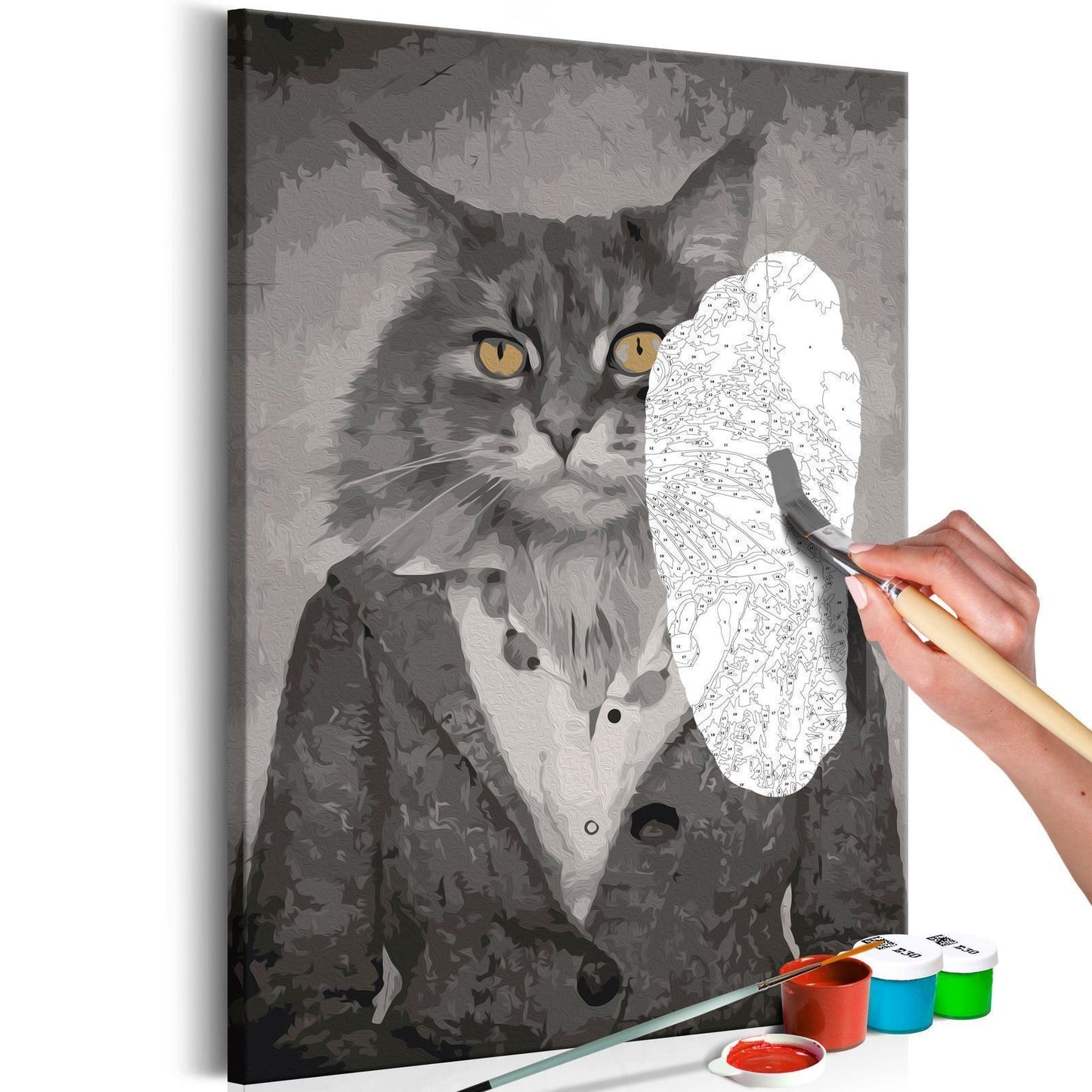DIY-Leinwandgemälde – Elegante Katze 