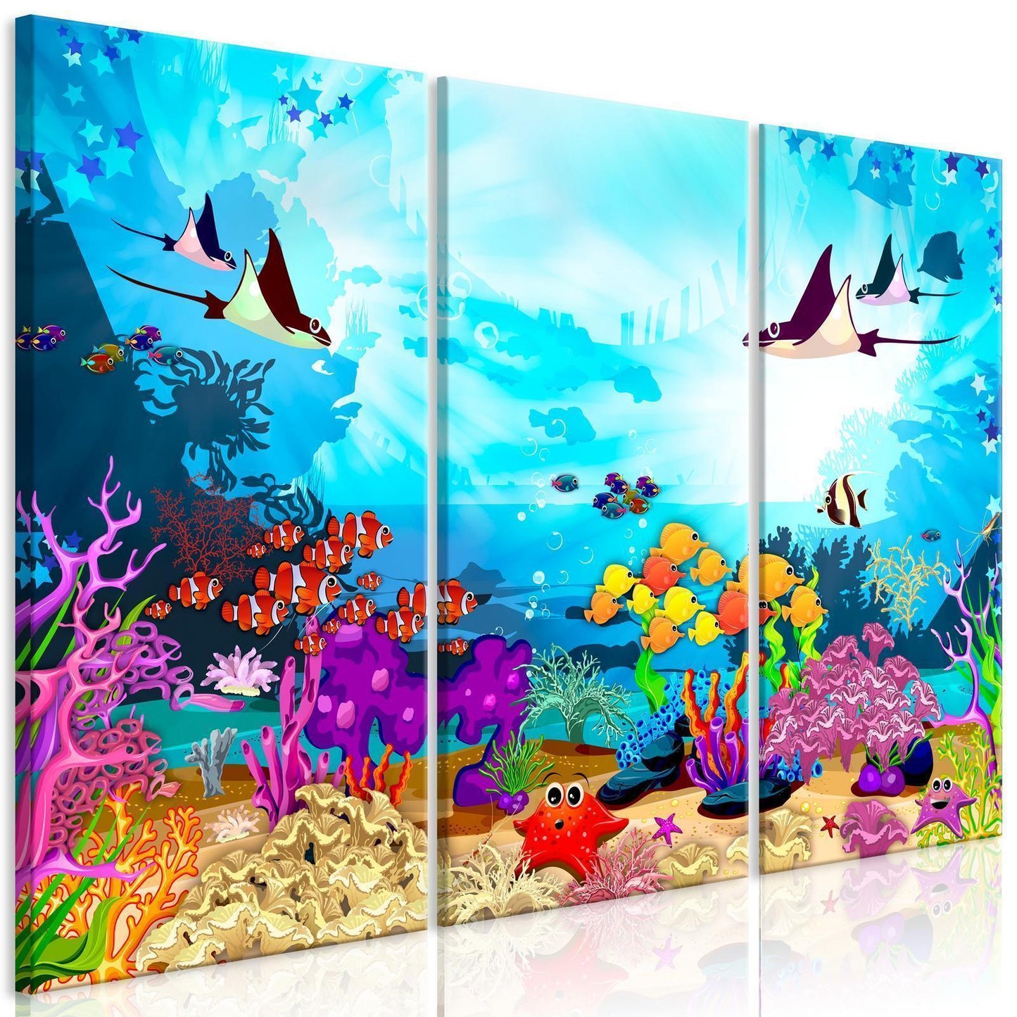 Schilderij - Underwater Fun (3 Parts)