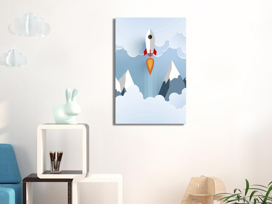 Painting - Rocket in the Clouds (1 Part) Vertical