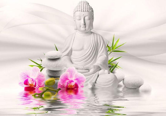 Photo Wallpaper - Buddha and Orchids