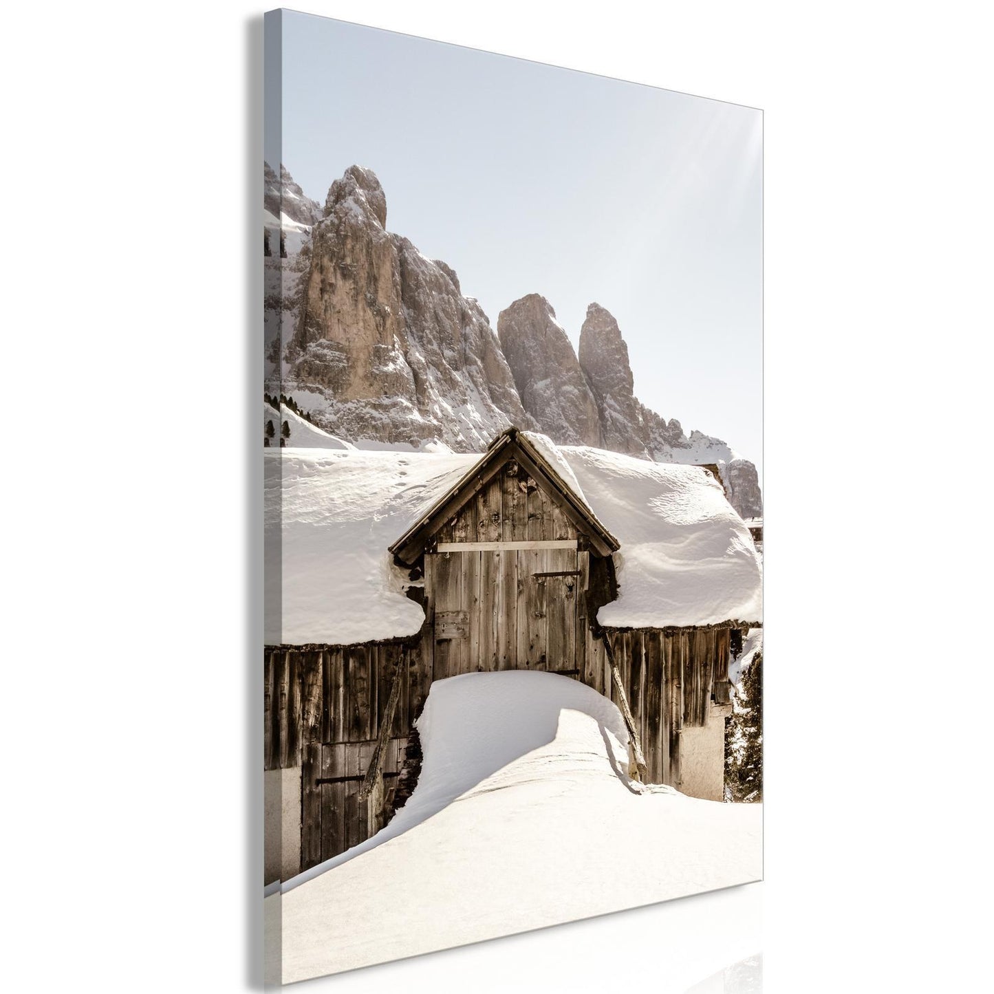 Schilderij - Winter in the Dolomites (1 Part) Vertical