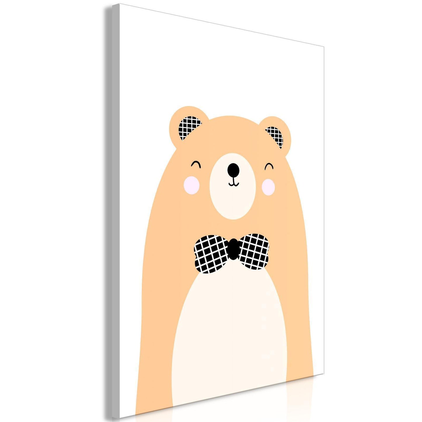 Schilderij - Teddy Bear in Bow Tie (1 Part) Vertical