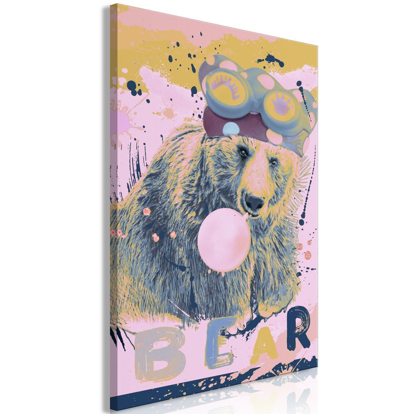Schilderij - Teddy Bear and Balloon (1 Part) Vertical