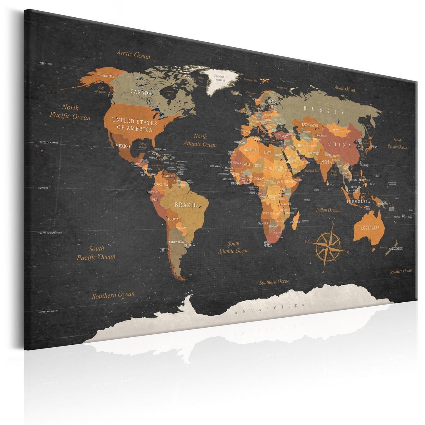 Malerei - Weltkarte: Geheimnisse der Erde